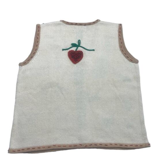 STUDIO JOY Christmas Vest P/S Cream Embellished Zipper Vintage Holiday - Picture 3 of 6